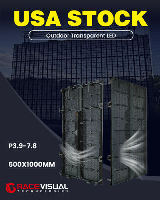 Прозрачный наружный светодиод 3.9-7.8мм пиксельная высота 500х1000мм шкаф 7680hz частота обновления 5000нитов яркость подходит для всех видов наружных сцен