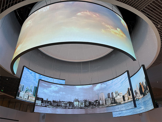 Настраиваемые P4 Curved LED Video Wall Внутренние привлекательные рекламные светодиодные экраны