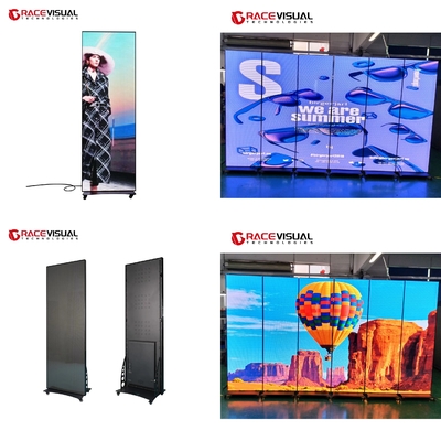 WIFI Control-3840 Hz Высокая скорость освещения-P 2,5 мм IPoster-Wheel Base-Bracket Standing-Indoor LED Screen
