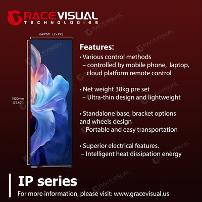 Slim-Profile LED Display Panel – Featuring Integrated Speaker and Easy, Versatile Mounting Options