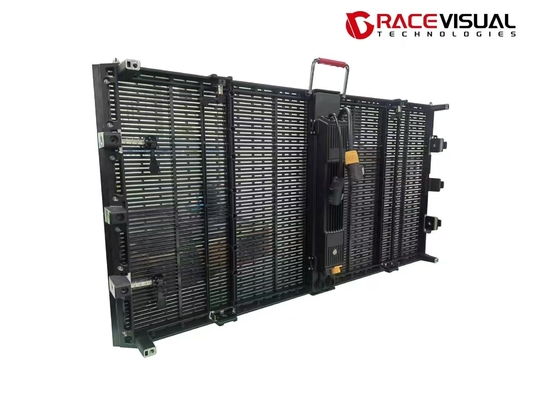 P3.9-7.8mm Transparent Outdoor Rental 7680Hz Refresh Rate 5000nits Brightness 1mx0.5m LED Display 