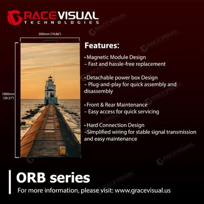 Профессиональный наружный светодиодный дисплей ORB серии P3.91 - высокопроизводительное решение с 4500 нитами Светимость 7680 Гц Ультражидкая частота обновления 500×1000 мм Модульная конструкция для тяжелого использования