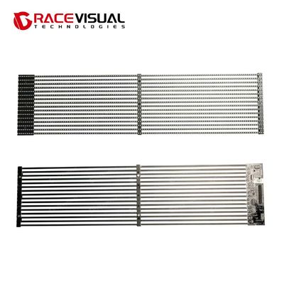 GRACEVISUAL TS-F: Ультратонкий прозрачный смарт-дисплей. Высокая яркость (600~5500 нит) и высокая прозрачность, четкость при любом освещении. Ультралегкая (7 кг) алюминиевая панель, обслуживание спереди/сзади для простоты установки.