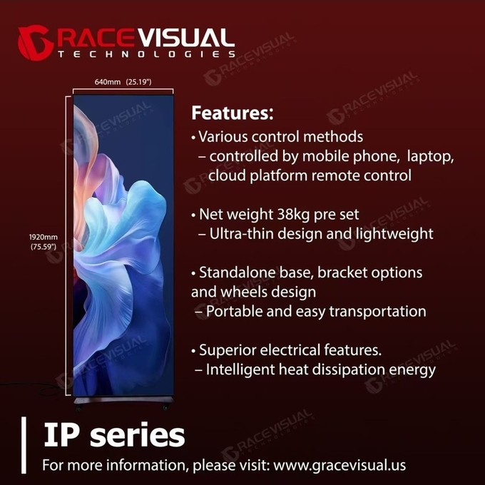 Flexible & Standalone Advertising Solution – IP Series LED Poster with Linkable Design, IP40/IP21 Rating for Commercial Use